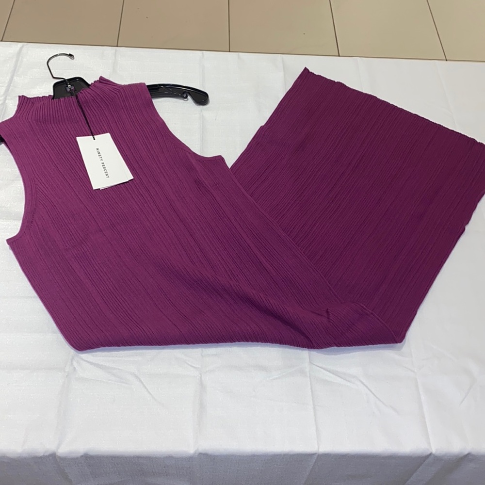 Ninety Percent Ribbed Racer Front Midi Dress 💜💜💜 - Picture 2 of 7